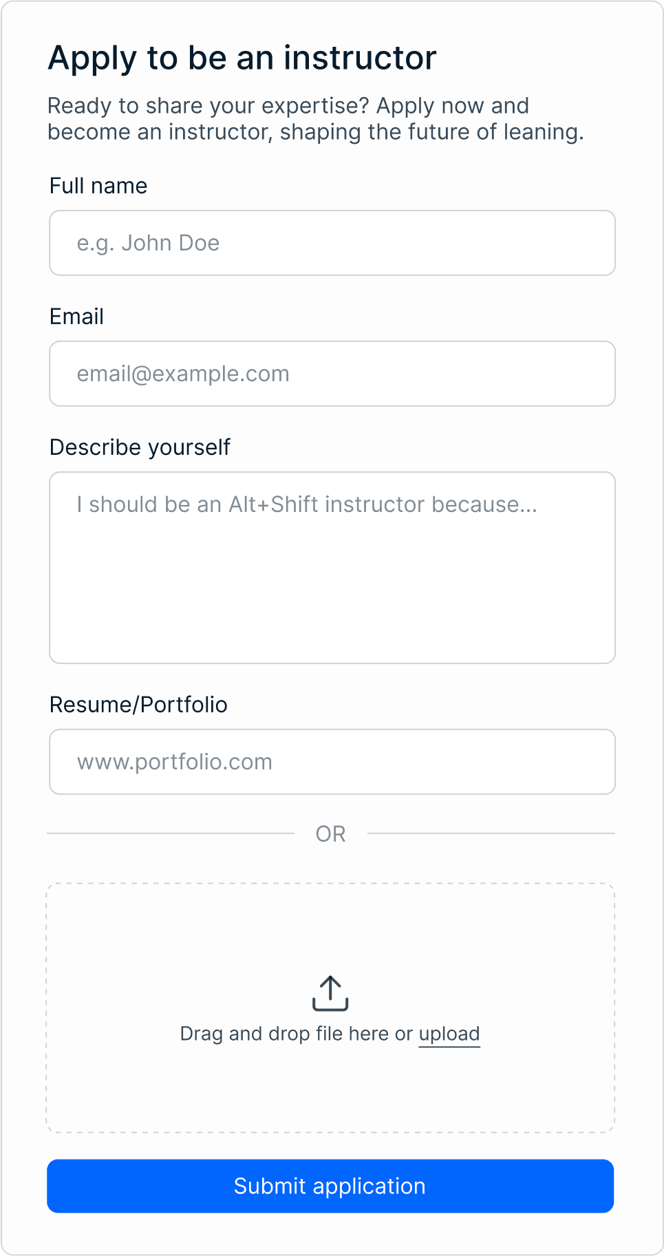 Upload design submission